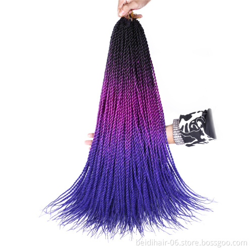 24inch Senegal Twist Crochet Braids Senegalese Twist Synthetic Braiding Hair Ombre Color